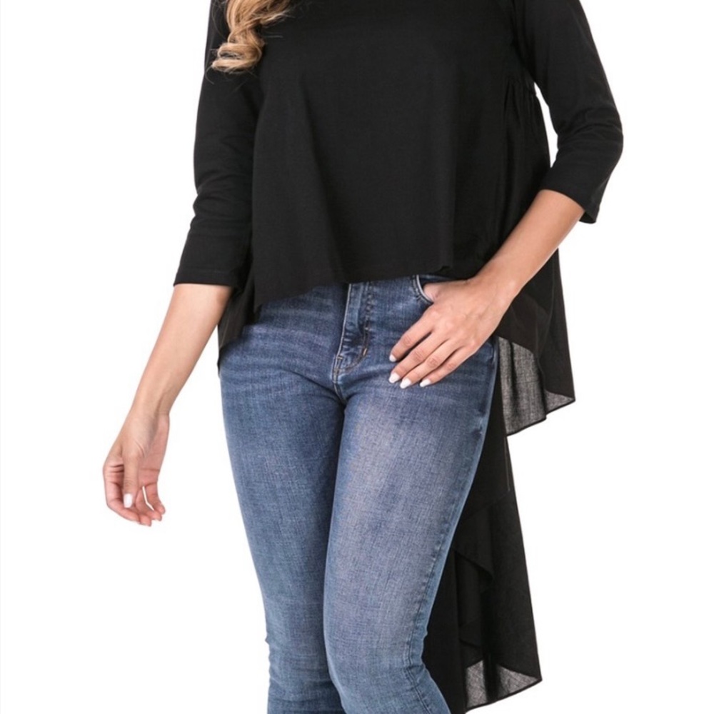 High-Low Back Ruffle Top - Picture 2 of 5